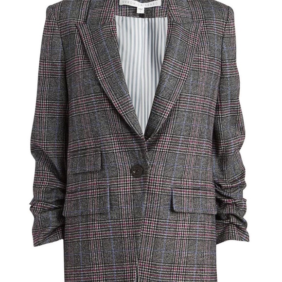 $698 Veronica Beard Martel Dickey Jacket Jacket Wool Blazer Grey plaid sz 6 - Picture 4 of 16